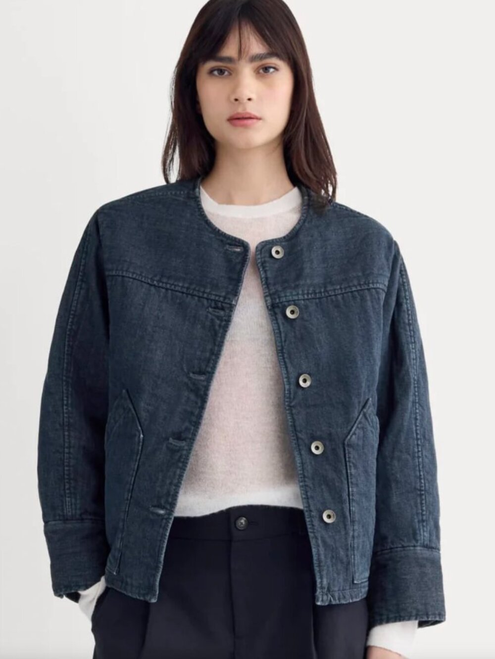 Everlane Denim Quilted Barrel Jacket XS